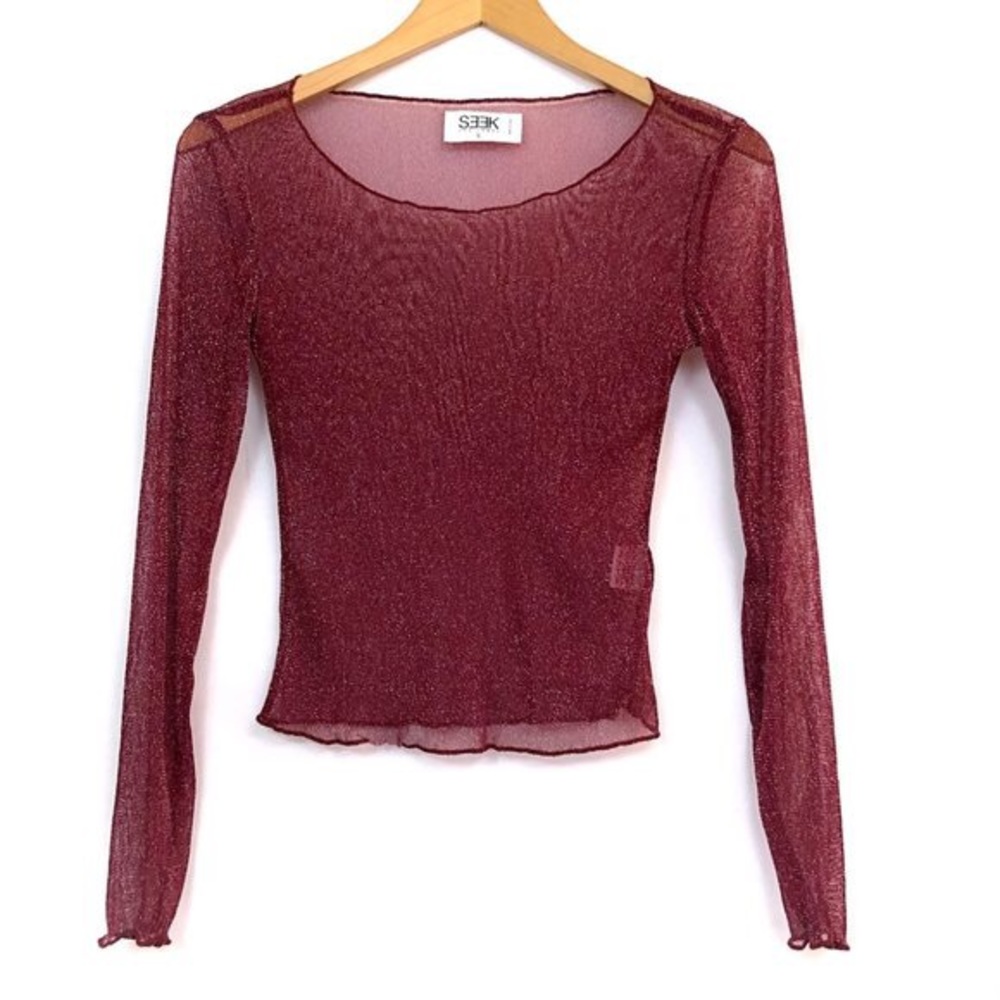 Seek The Label Red Sheer Top